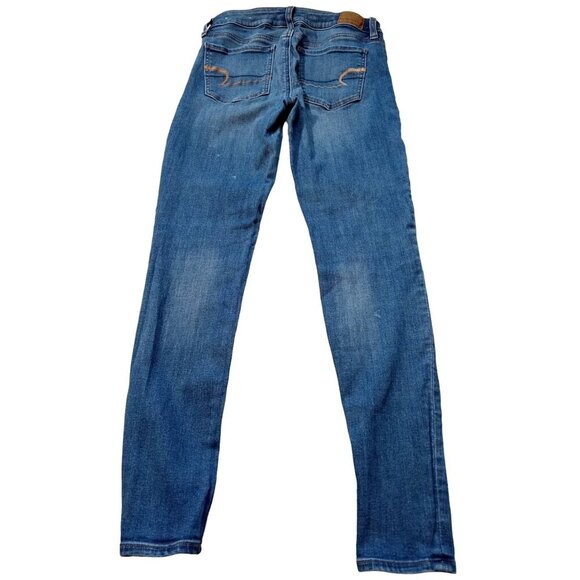 American Eagle Next Level Stretch Skinny Jeggings Denim Womens Size 4 Regular - Picture 5 of 7